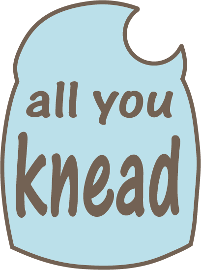 All you knead blue brown logo